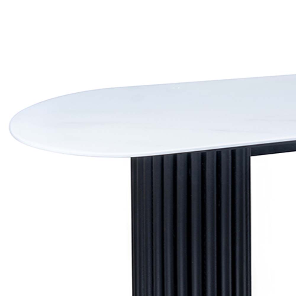 Modern FLEUR Console Table 140cm - Sleek Black Entryway Table for Hallway, Living Room & Bedroom Decor