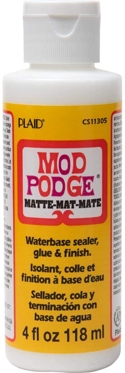 Mod Podge CS11305 Waterbase Sealer, Glue & Decoupage Finish - 4 oz Matte Finish for DIY Crafts, Scrapbooking & Home Decor Projects - Non-Toxic & Quick Drying Formula