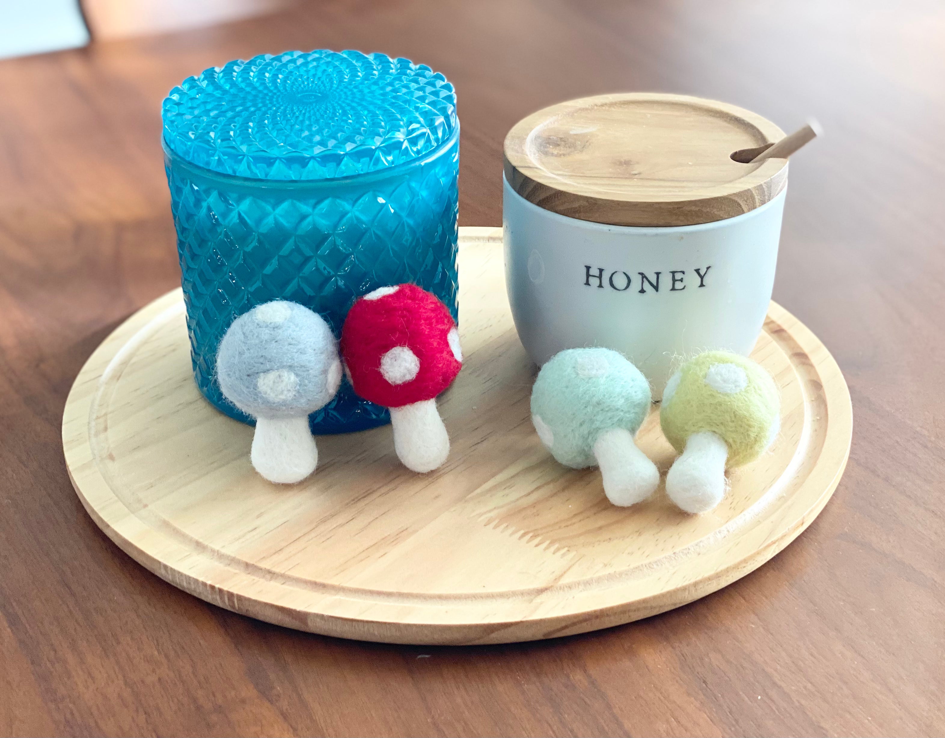 Handmade Felted Toadstool Mushroom Decor - Cute Wool Fairy Garden Ornaments for Home, Nursery & Fairy House Accessories - Perfect for DIY Crafts, Terrariums and Whimsical Decorations