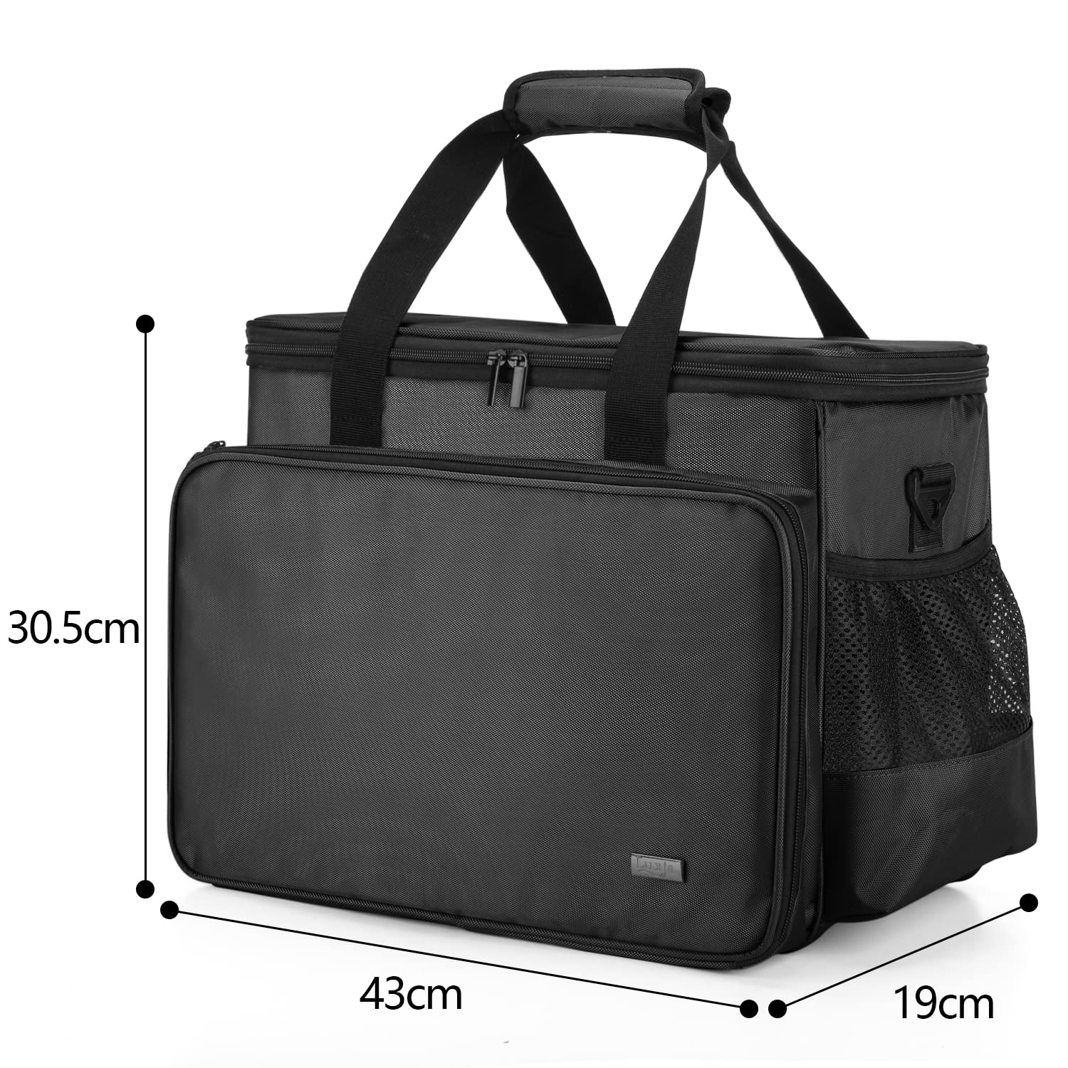 Luxja Rolling Sewing Machine Trolley Bag with Removable Pad - Portable Sewing Machine Case with Wheels for Singer, Brother & Janome - Perfect for Quilting, Crafting & Sewing Classes - Black Storage Organizer for Needles, Threads & Accessories