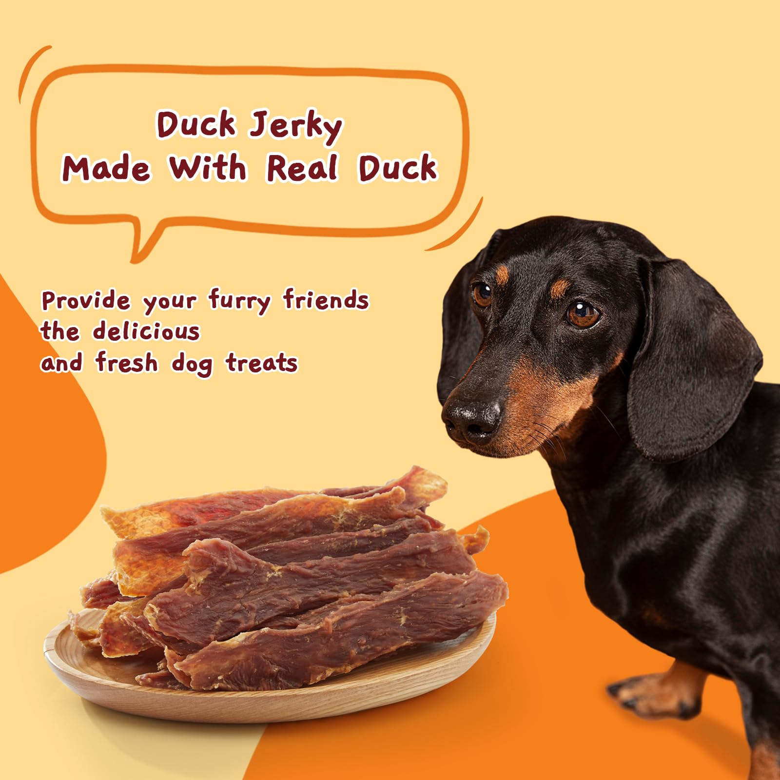 Premium Duck Jerky Dog Treats - Slow Roasted, Grain-Free Chewy Snacks for Medium & Large Dogs - 10.6 oz Pack - Perfect for Training, Rewards & Outdoor Adventures