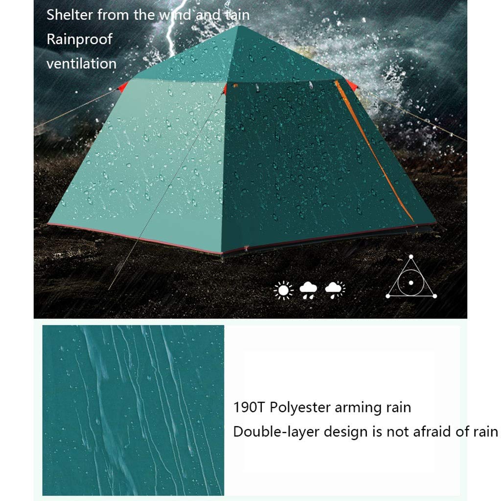 **3-4 Person Waterproof Double Layer Automatic Camping Tent - Sun, Rain & Wind Shelter for Hiking, Beach & Outdoor Adventures (Lake Blue)**    **Perfect for:** Family camping trips, beach outings, hiking excursions, and outdoor festivals.