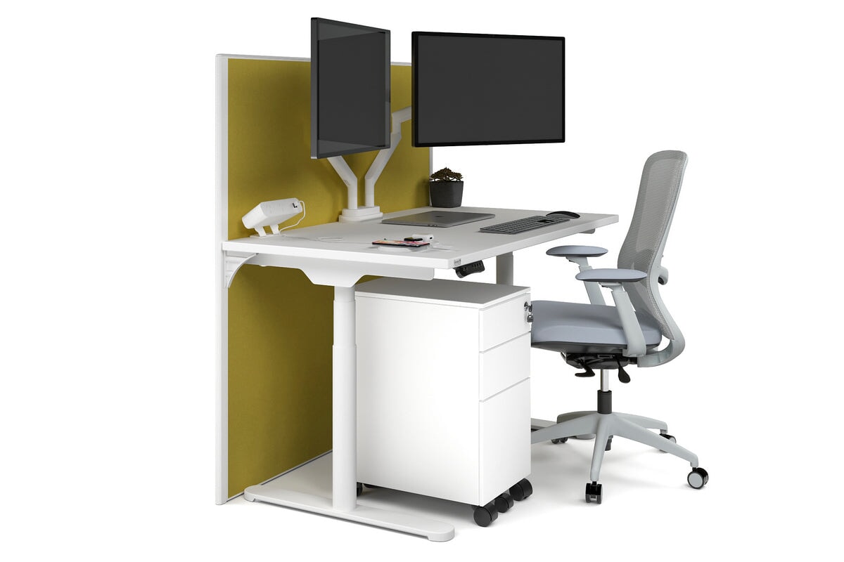 Flexi Premium Height Adjustable Single Workstation [1400L x 700W] - Ergonomic Standing Desk for Home Office, Gaming & Study - Electric Sit Stand Desk with Memory Function