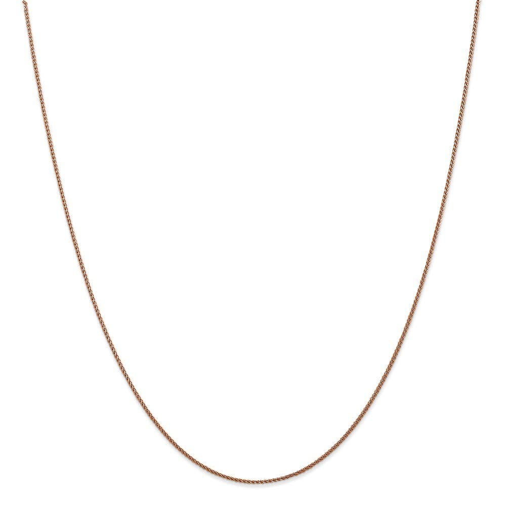 Roy Rose Jewelry 14K Yellow Gold & Rose Gold 1mm Diamond-Cut Spiga Chain Necklace - 20 Inch Length - Perfect for Valentine's Day Gifts, Anniversary Presents & Everyday Elegance
