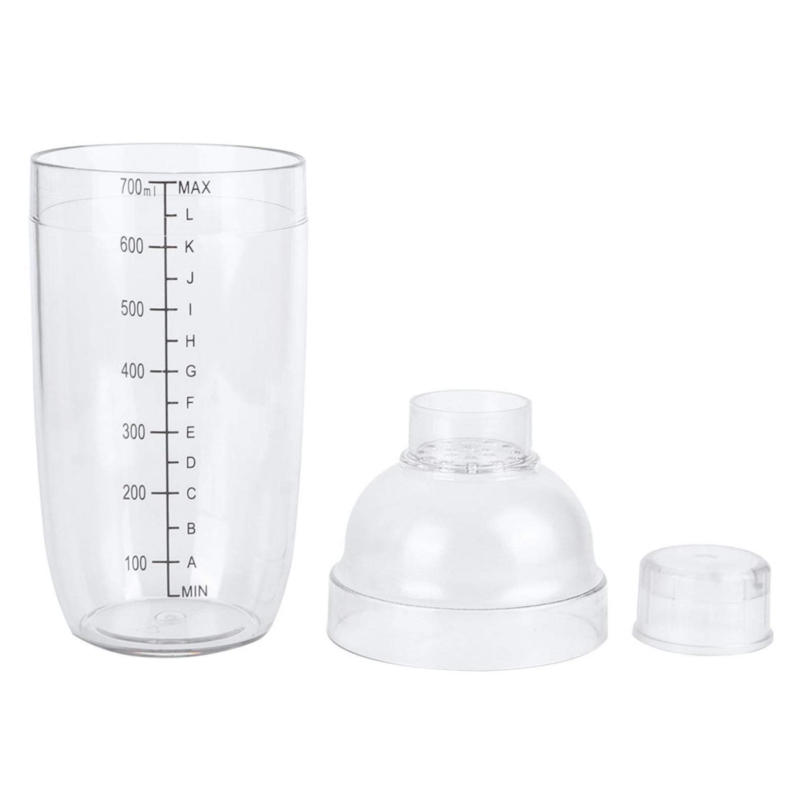 700ml Plastic Shaker Cup with Scale - Multi-Purpose Mixing Bottle for Protein Shakes, Cocktails, Juice & Wine - Perfect for Home, Gym & Travel