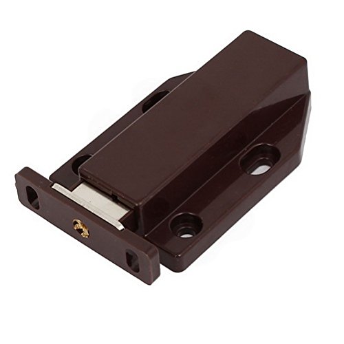 Ucland Magnetic Cabinet Catch - Push to Open Touch Latch for Wardrobe & Cupboard Doors (Brown) - Perfect for Kitchen Cabinets, Closets & Furniture Drawers
