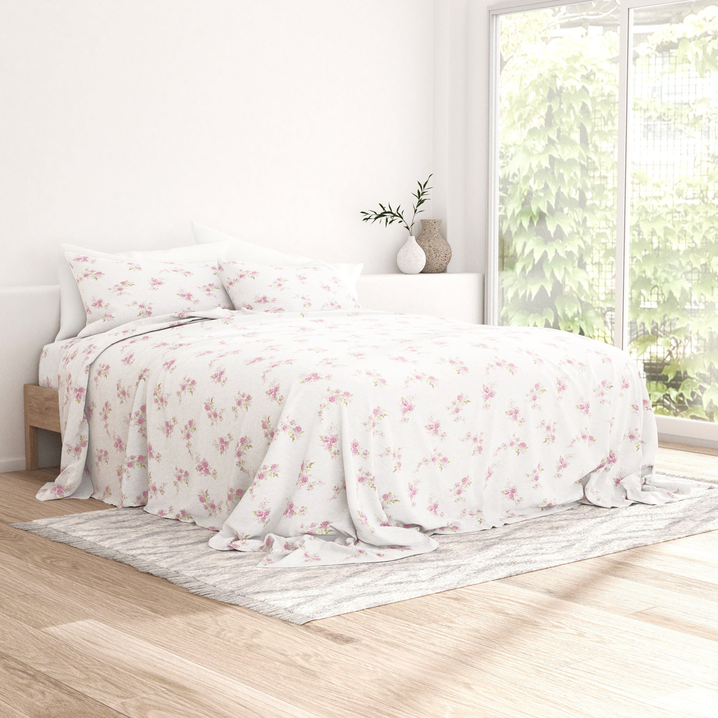 4-Piece Flannel Sheet Set - Super Soft & Cozy Queen Size Bed Sheets - Perfect for Winter & Cold Weather - Warm & Breathable Bedding for Ultimate Comfort - Ideal for Home, Dorm, or Guest Room Use