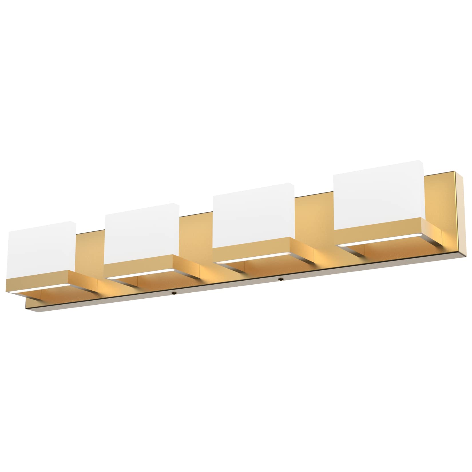 Tipace Modern LED Bathroom Vanity Lights - 4-Light Gold Wall Fixture with Up & Down Lighting, 6000K Daylight White - Perfect for Bathroom Makeup Mirror & Dressing Area Illumination