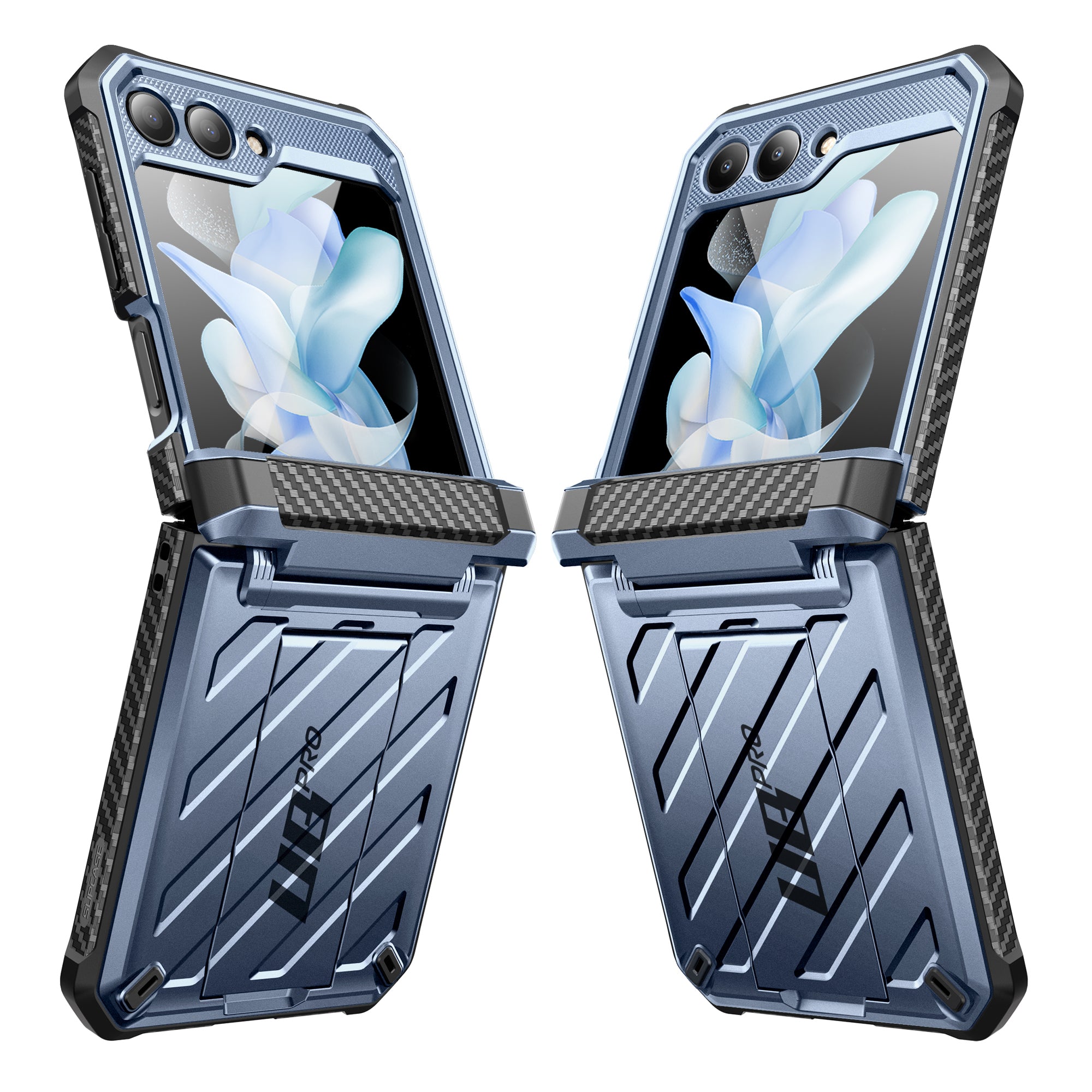 Samsung Galaxy Z Flip 5 Unicorn Beetle Pro Rugged Case with Belt Clip - Heavy Duty Protective Cover for Drop Protection | Perfect for Outdoor Activities, Construction Work & Extreme Sports (Metallic Blue)