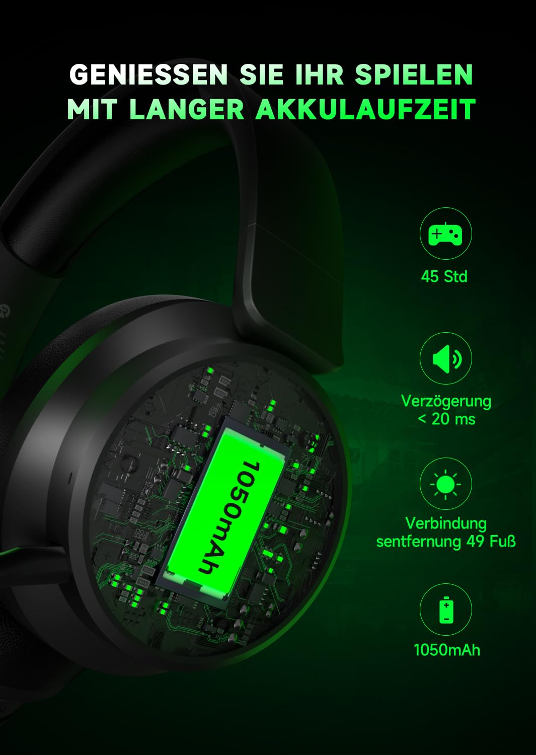 Wireless Gaming Headset for Xbox Series X|S, Xbox One, PS5, PS4, PC - Bluetooth 5.3 Over-Ear Headphones with Noise Cancelling Mic | Perfect for Competitive Gaming, Streaming & Online Chat
