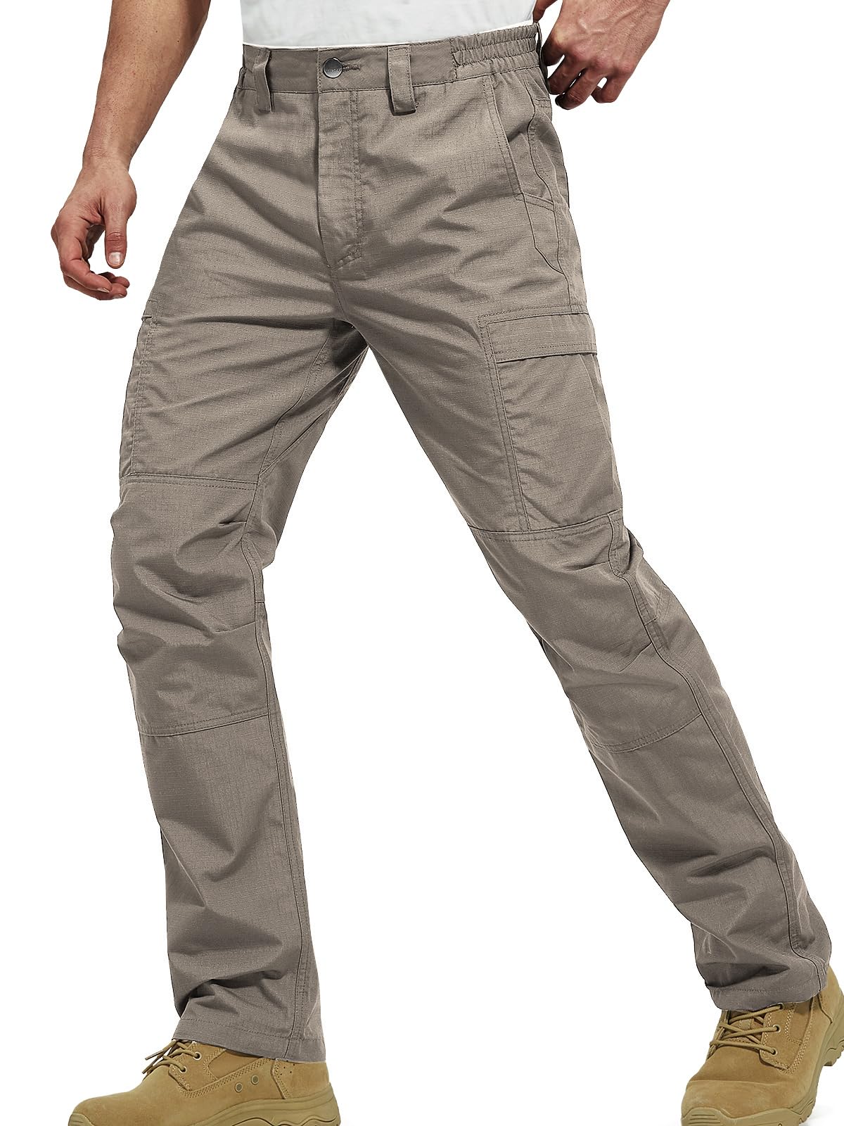 FREE SOLDIER Men's Tactical Cargo Pants - Water Resistant Ripstop Work Pants for Outdoor Hiking, Camping & Everyday Wear - Lightweight Durable Military Style Pants for Men