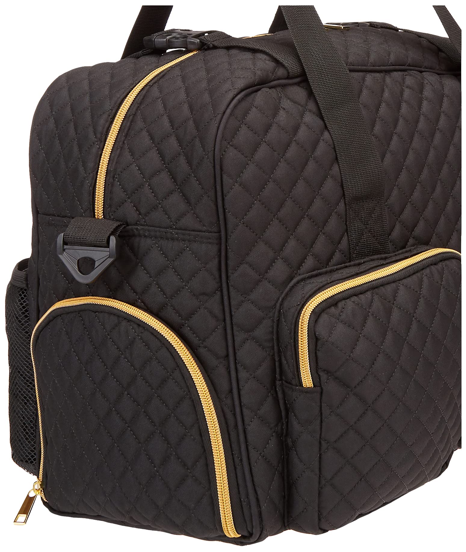 Waterproof Women's Gym Duffel Bag with Wet Storage & Yoga Mat Compartment - Quilted Black Travel Weekender for Fitness, Yoga & Carry-On Luggage | Perfect for Workouts, Beach Trips & Weekend Getaways