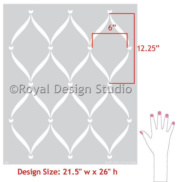 Ribbon Lattice Wall Stencil - Reusable DIY Painting Template for Home Decor, Crafts & Furniture - Perfect for Bedroom, Nursery, Living Room Accent Walls
