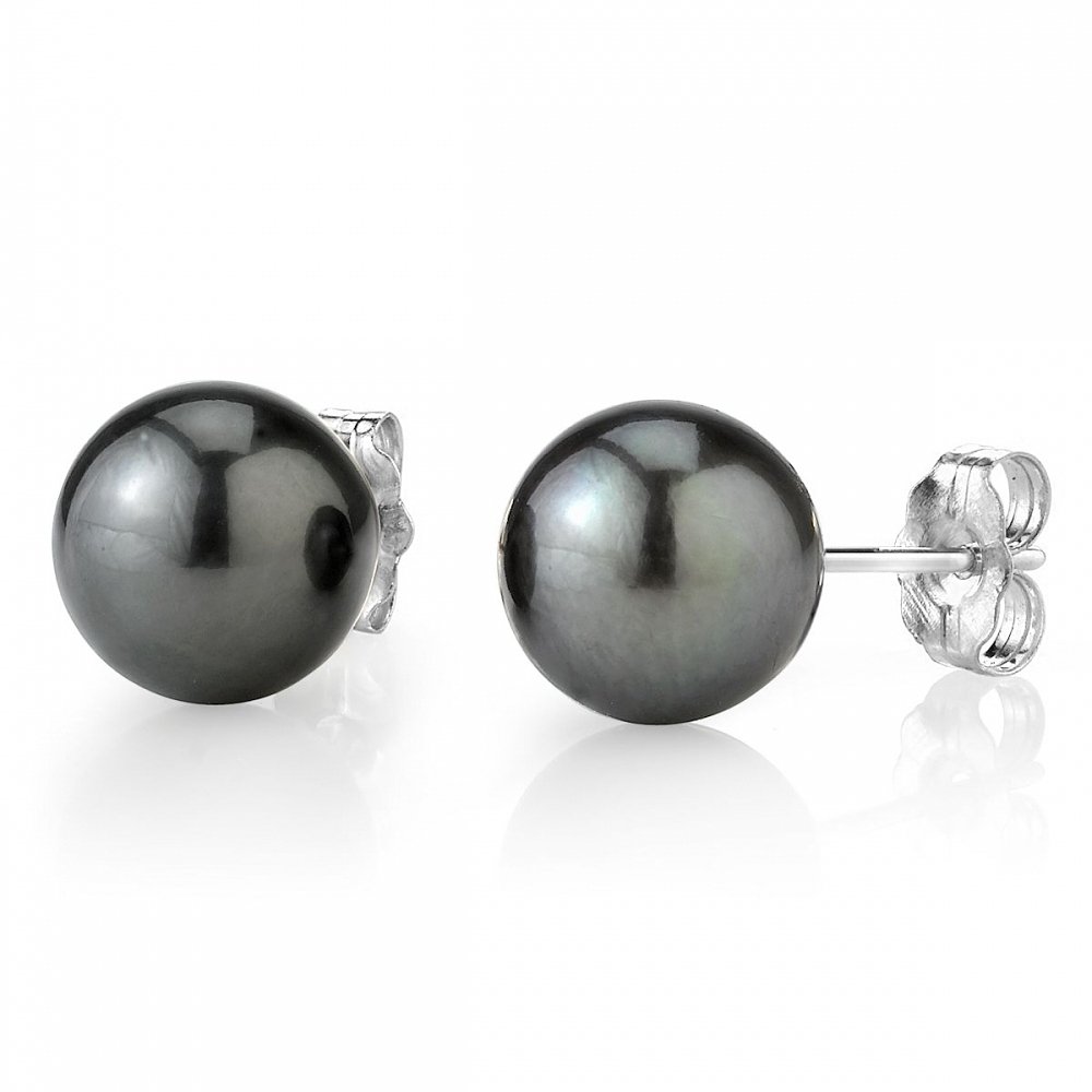 14K Gold 12-13mm Round Tahitian South Sea Cultured Pearl Stud Earrings for Women | Luxury Pearl Jewelry Gift | Wedding, Anniversary & Special Occasion Accessories