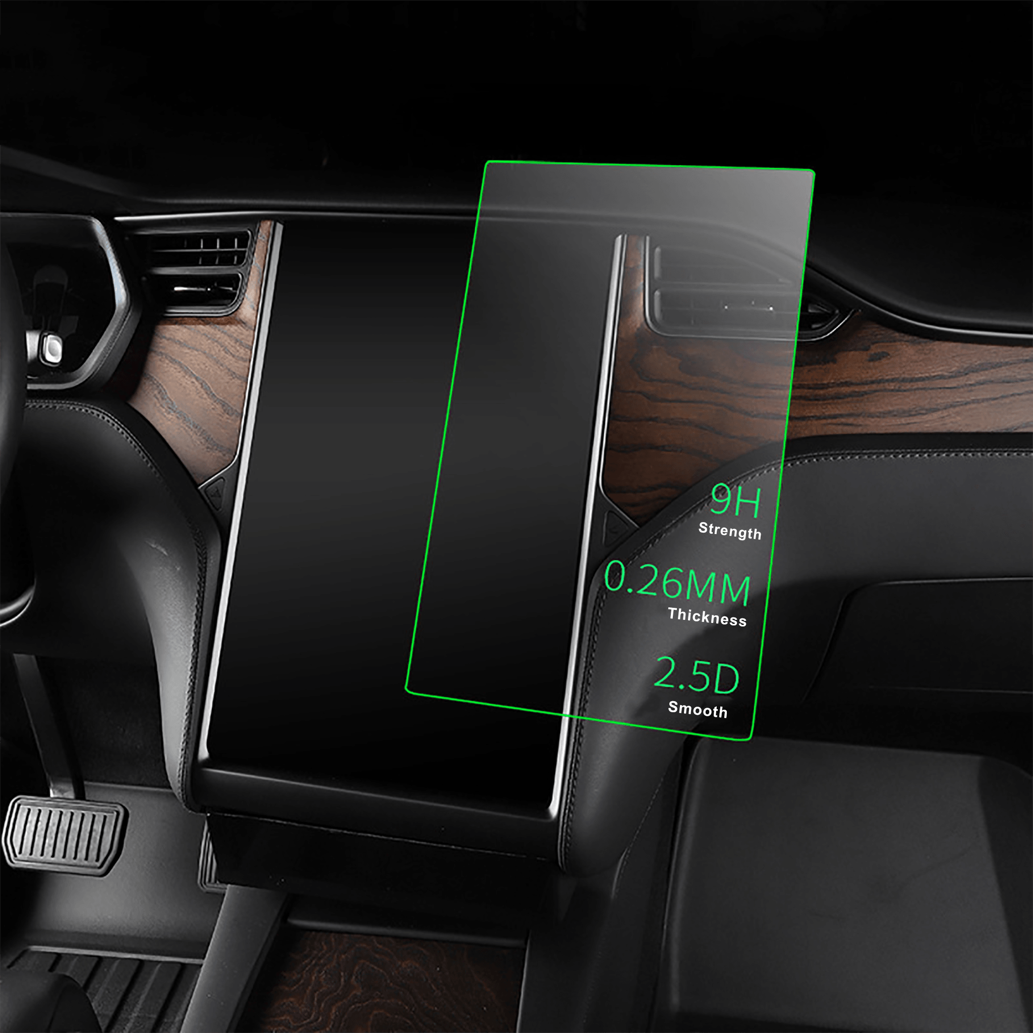 Premium Tempered Glass Screen Protector for Tesla Model X & S (Pre-Refresh & Newer Models) - Anti-Scratch, Bubble-Free, HD Clarity for Touchscreen Protection While Driving