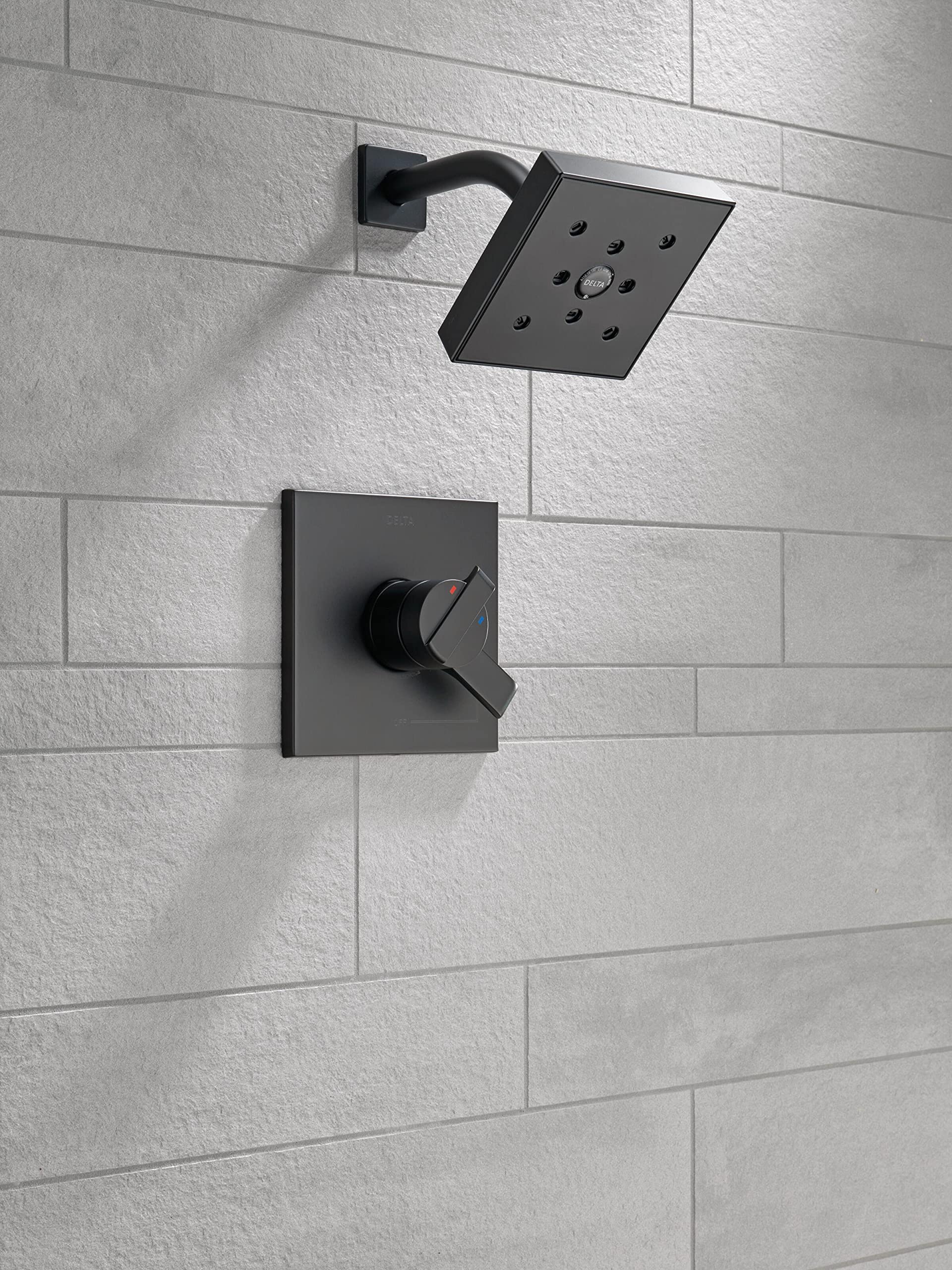 Delta Ara 17 Series Dual-Function Shower Valve Trim Kit in Matte Black - T17067-BL (Valve Not Included) - Modern Bathroom Upgrade for Rainfall & Handheld Shower Experience