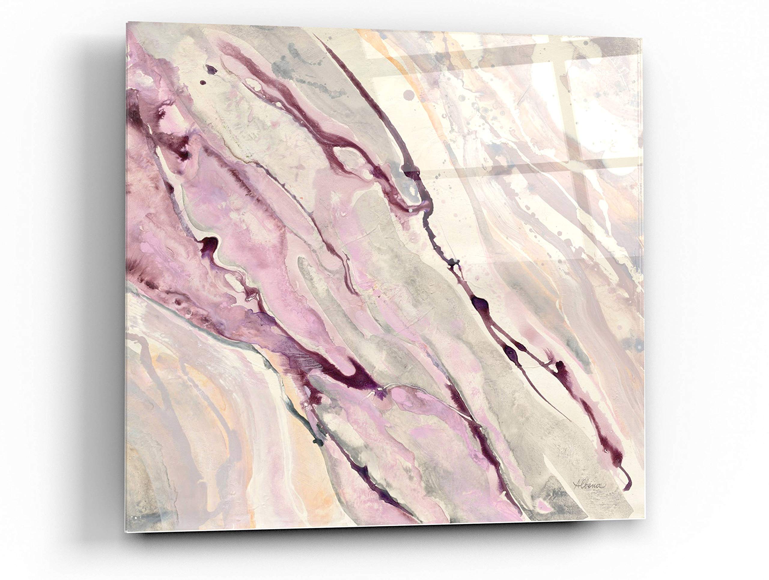 Flowing II Abstract Acrylic Glass Wall Art by Albena Hristova - 24x24 Inch Modern Home Decor for Living Room, Bedroom & Office