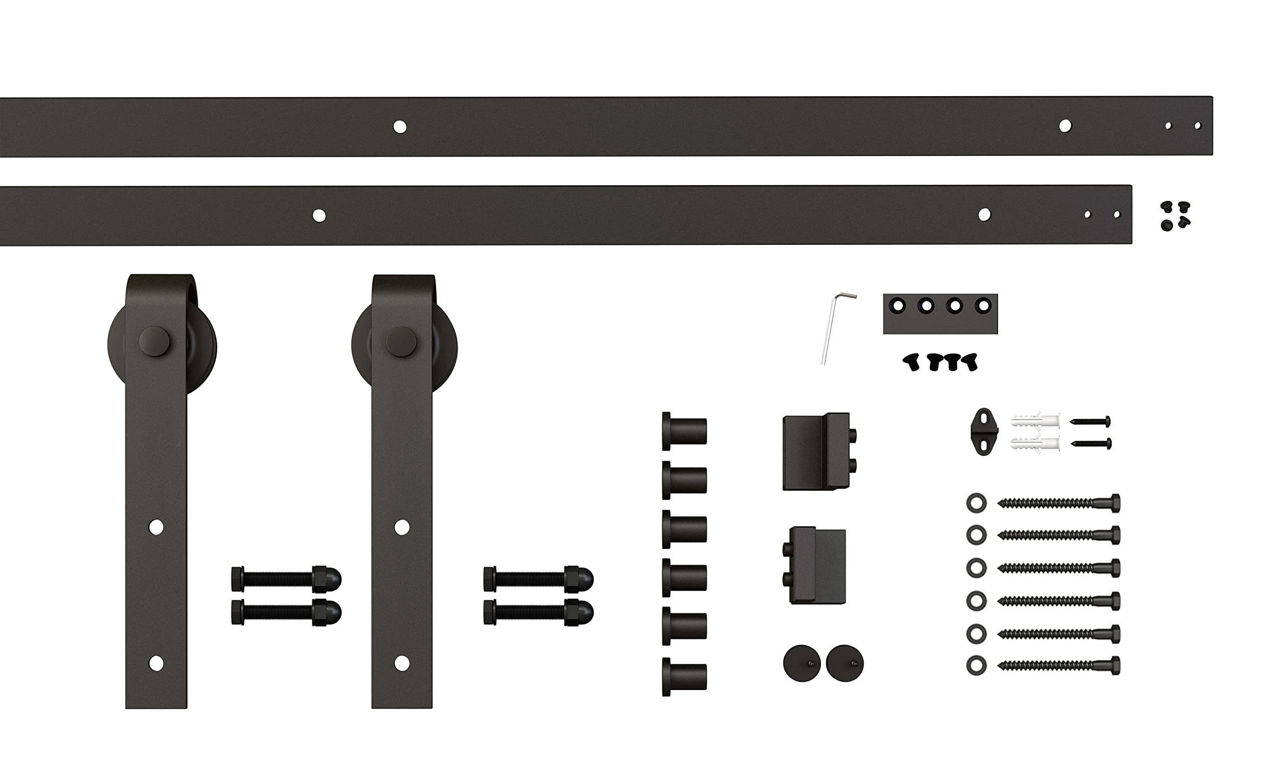 TMS Mini X Stained Solid Knotty Pine Wood Interior Sliding Barn Door with Hardware Kit (84