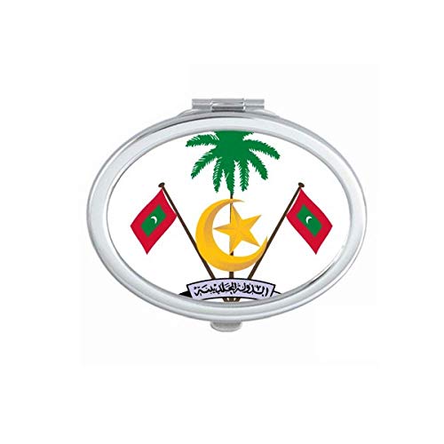 DIYthinker Maldives Asia National Emblem Mirror - Portable Foldable Double-Sided Makeup Mirror with Travel Case for Home, Travel & Cosmetics