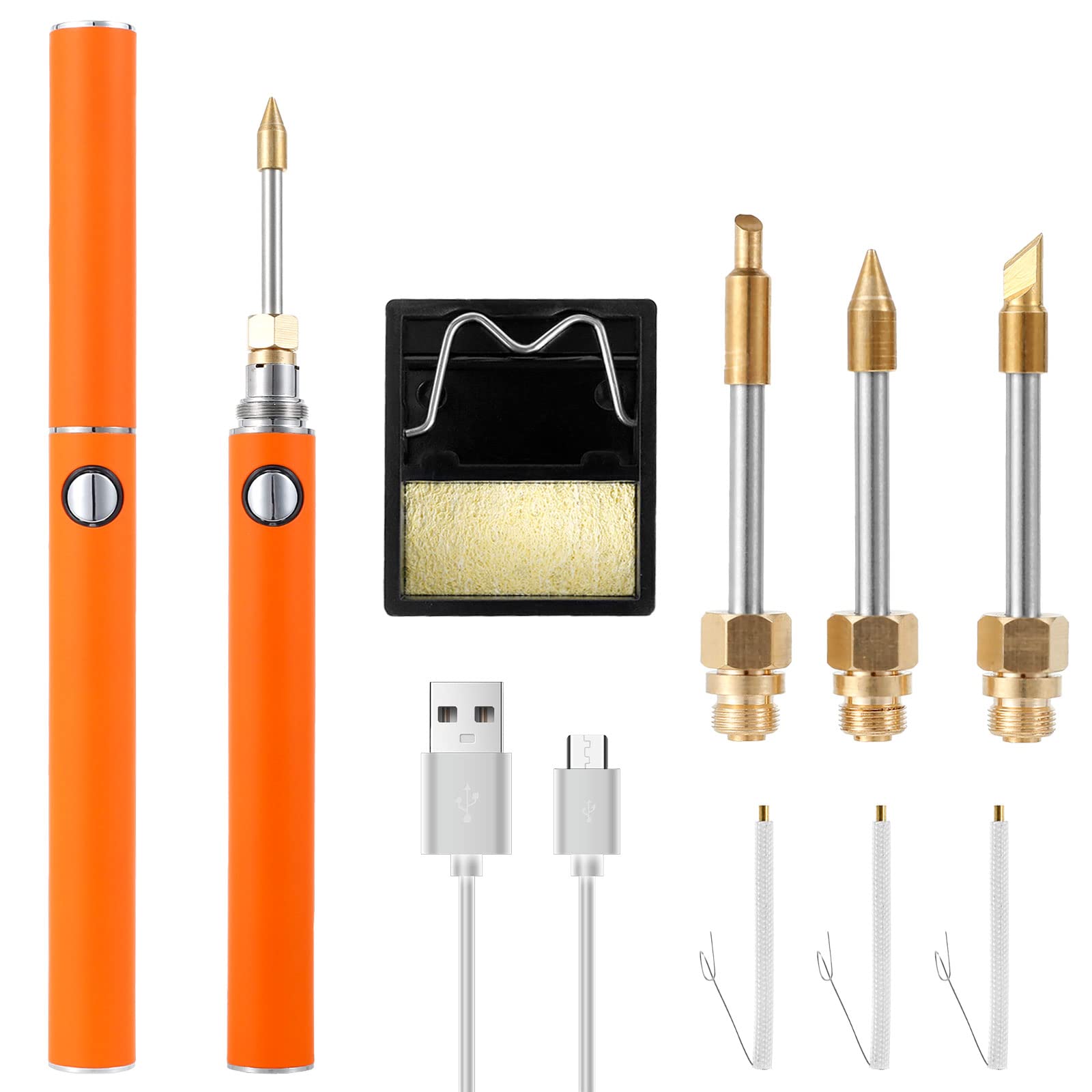 Wireless Soldering Iron Kit with Adjustable Temperature - USB Rechargeable Cordless Soldering Pen with Stand - Portable Electric Soldering Tool for DIY Electronics, Jewelry Making & Home Repairs