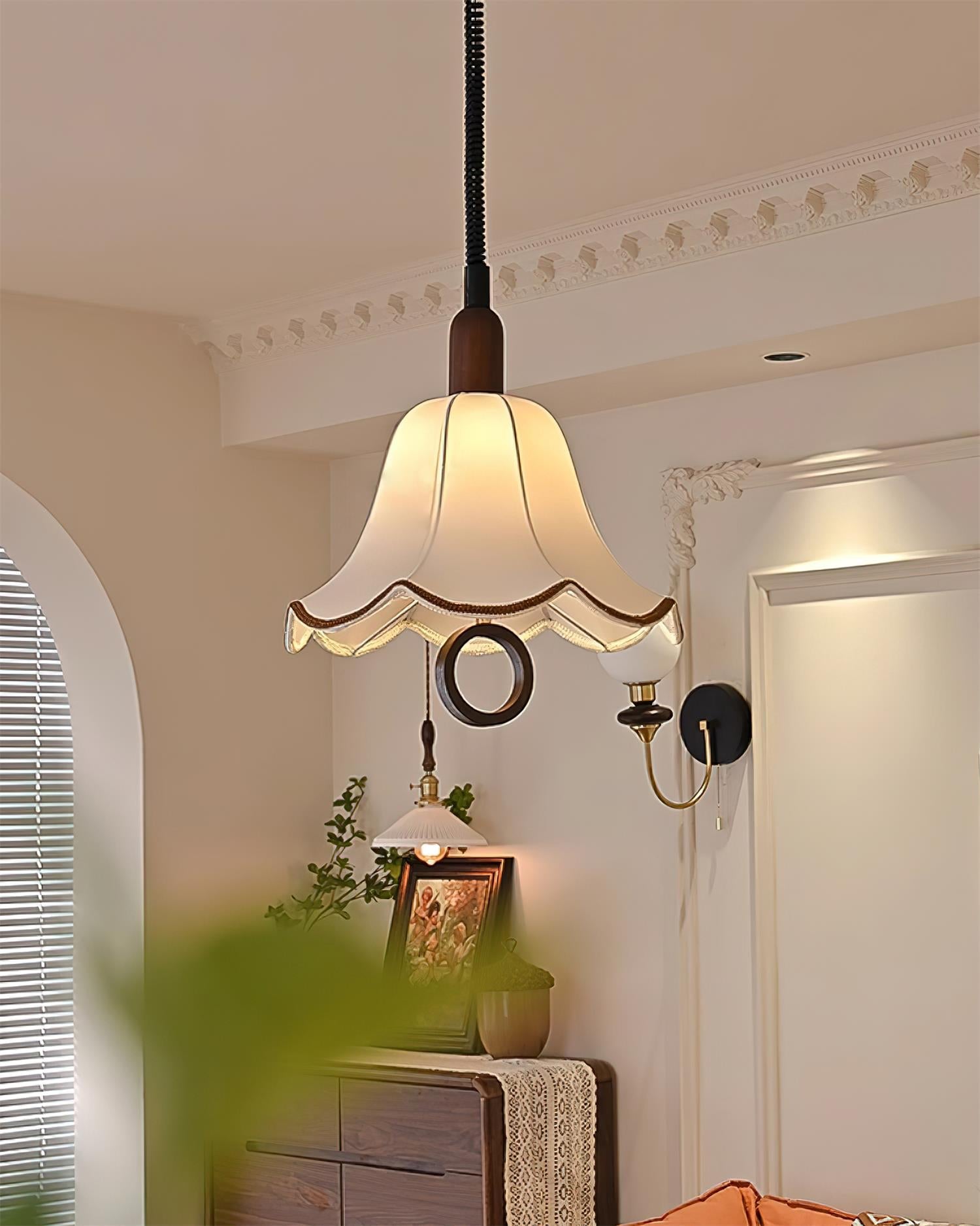 Eryn Fabric Pendant Light - Modern Handmade Hanging Lamp for Dining Room, Kitchen Island, Bedroom & Living Room Decor