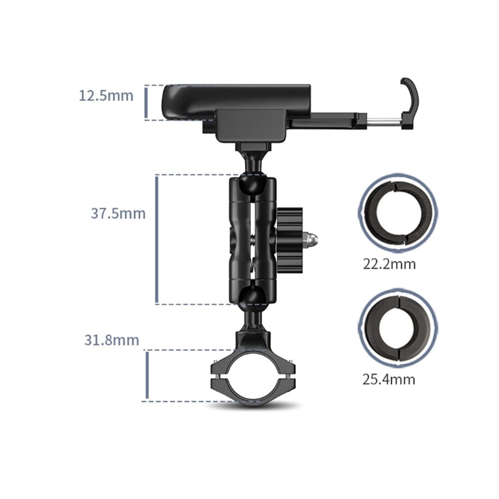 Universal Waterproof Motorcycle Phone Mount - Adjustable Handlebar Phone Holder for Bikes, Scooters & ATVs - Secure & Durable Smartphone Bracket for Riding, Commuting & Outdoor Adventures