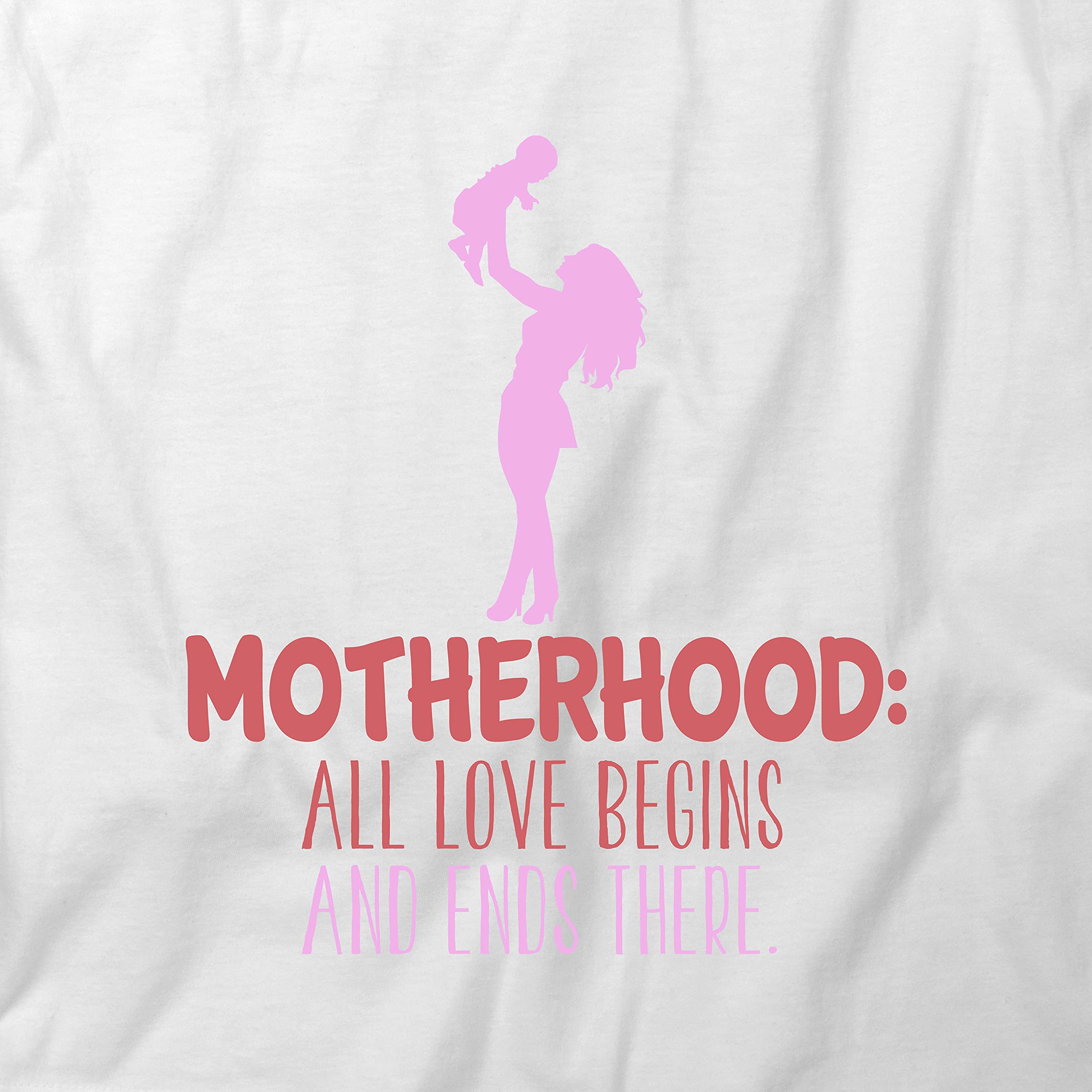 Motherhood T-Shirt for Women - Soft Cotton Printed Graphic Tee in White | Perfect for Casual Wear, Mom's Day Gifts & Everyday Comfort