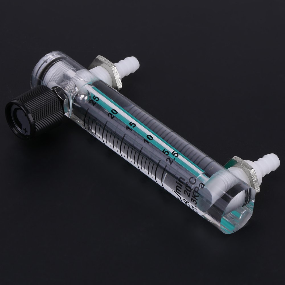 Oxygen Flow Meter 2.5-25LPM with Control Valve for Oxygen, Air & Gas - Medical, Industrial & Home Use - Precise Flow Measurement for Respiratory Therapy, Welding & Laboratory Applications