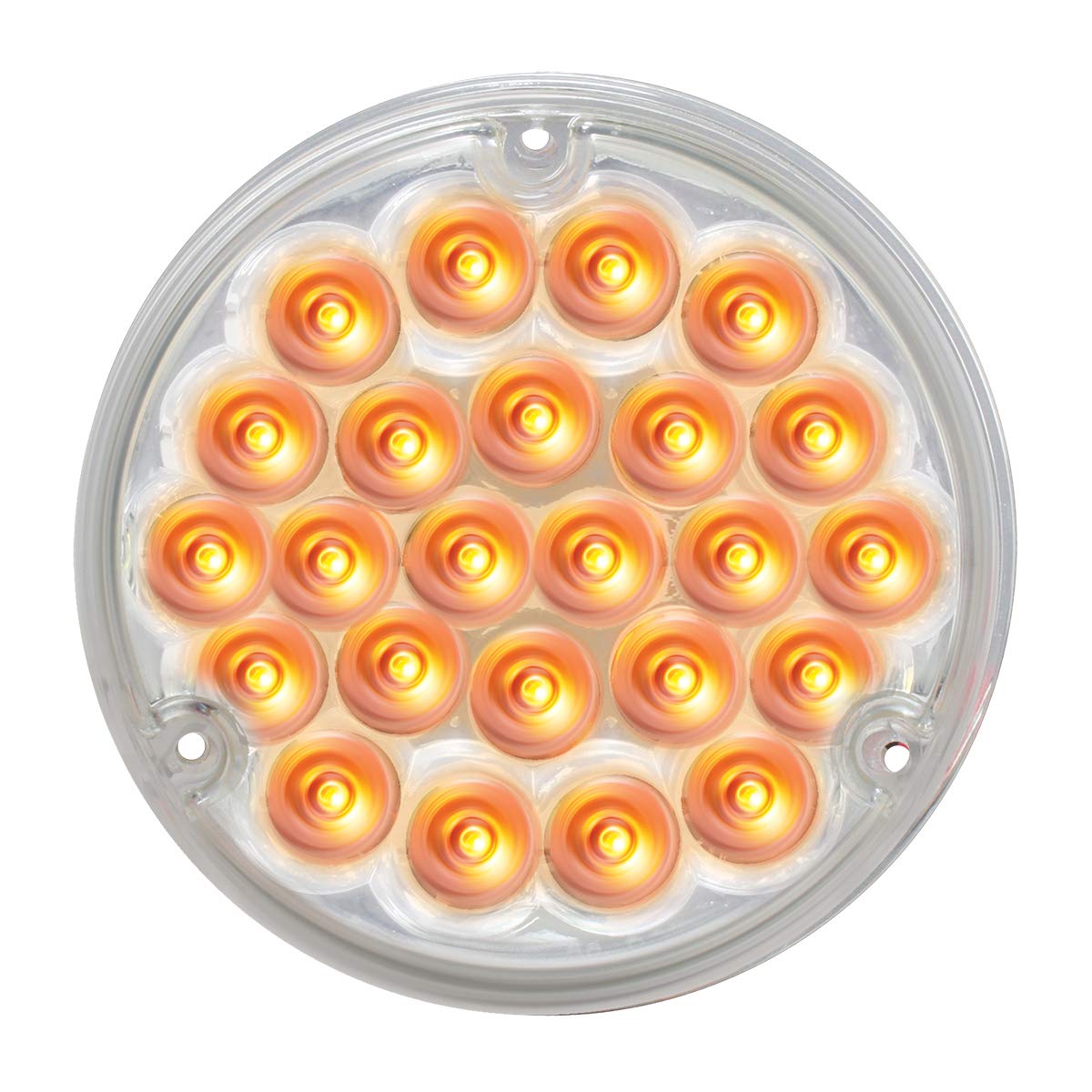 GG Grand General 87586 4 Inch Pearl Amber LED Light with #1157 Bulb Base & Clear Lens - Perfect for Trucks, Trailers, and Emergency Vehicles