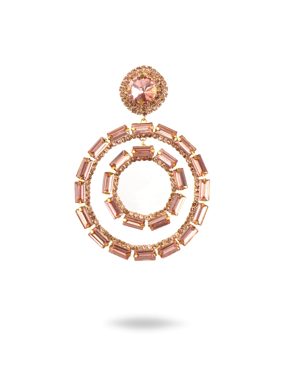 Zirconia Crystal Rhinestone Earrings - Elegant Double Circle Dangle Earrings for Women | Perfect Wedding, Party & Birthday Gift Jewelry | Great for Bridal, Prom, Anniversary & Special Occasions