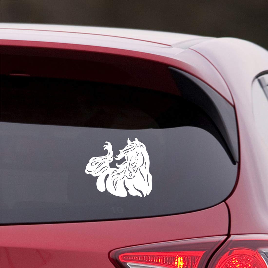 Premium Waterproof Vinyl Horse Decal Stickers (Set of 2, White) - Durable Laptop, Phone, Helmet, Car Window, Bumper, Mug, Cup, Door & Wall Decoration - Perfect for DIY Home Decor, Vehicle Customization & Gift Giving