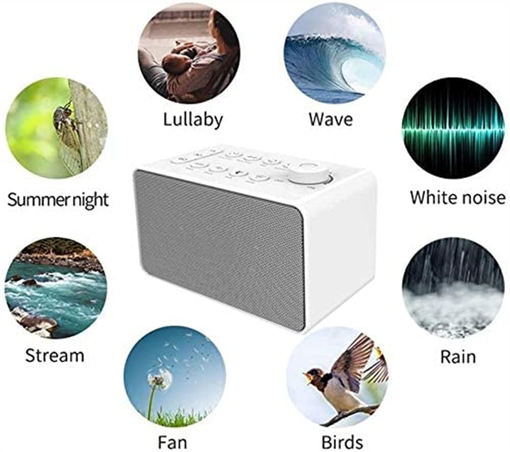 White Noise Machine for Sleep - 8 Soothing Sounds with Volume Control & Auto-Off Timer | Portable Sound Machine for Adults, Babies, Office Privacy & Travel | Perfect for Nursery, Meditation & Noise Canceling