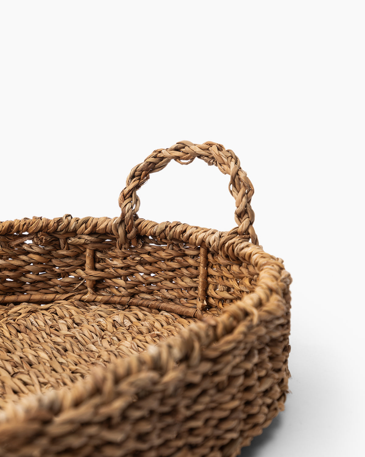 Natural Seagrass Oval Tray - Handwoven Rattan Serving Tray for Coffee Table, Dining, or Bathroom Decor | Eco-Friendly Home Organization & Stylish Storage Solution