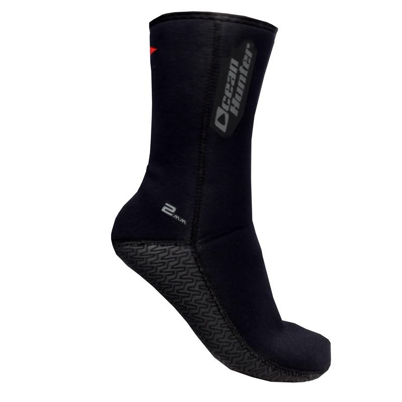 Ocean Hunter 2mm Neoprene Socks for Scuba Diving, Surfing & Water Sports - Ultra Warm Plush Lined Booties for Cold Water Protection