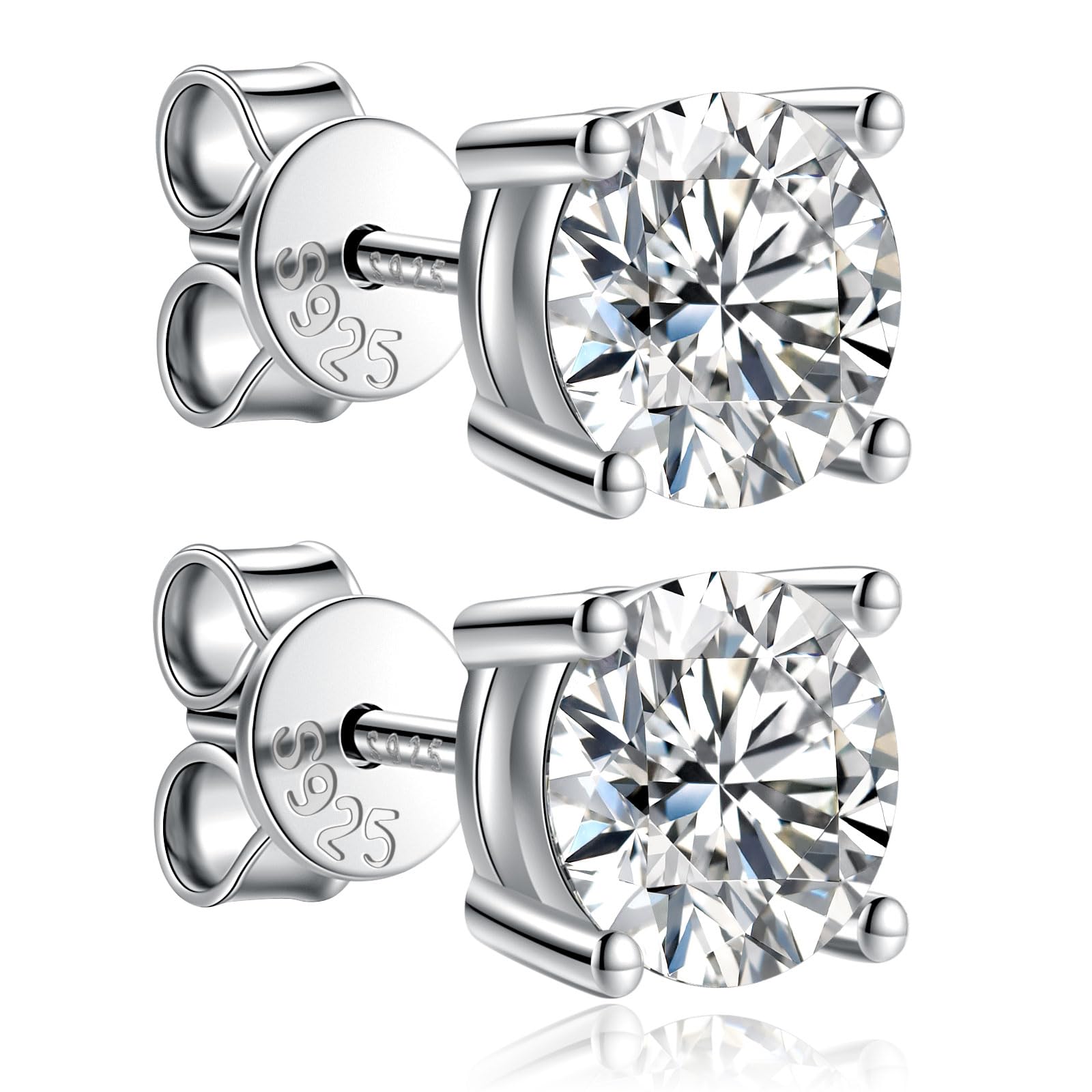 Moissanite Stud Earrings for Women & Men 0.6Ct-4Ct - Durable Hypoallergenic Wedding Jewelry Set | Perfect Anniversary, Birthday, Christmas, Valentine's Day, Mother's Day Gift for Wife, Girlfriend, Mom, Daughter | Ideal for Engagement, Proposal, Party, Date Night & Special Occasions