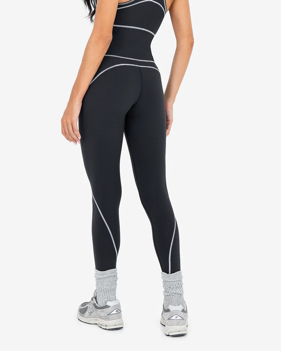 Life Contrast Legging Regular Black - High Waist Yoga Pants for Women, Comfortable Workout Leggings for Running, Gym & Everyday Wear