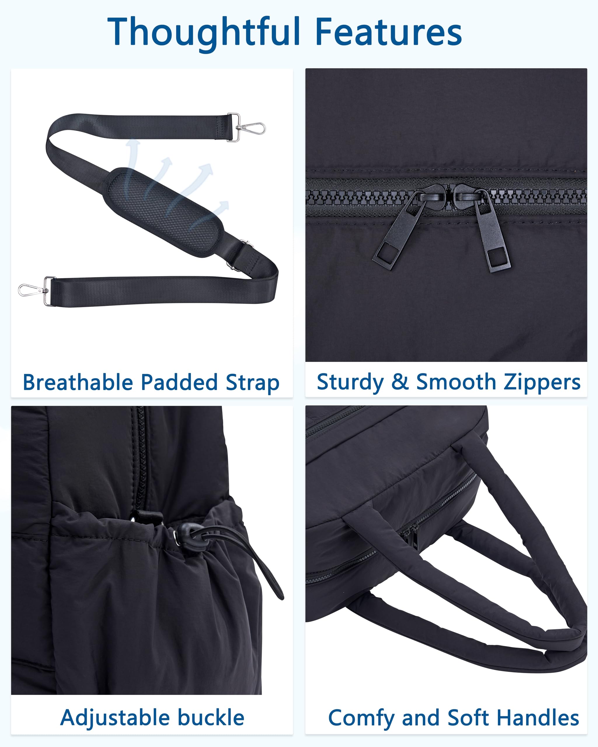 Puffer Duffle Bag for Women - Lightweight Weekender Travel Bag with Laptop Compartment & Wet Pocket, Perfect for Gym, Hospital Delivery & Airplane Carry-On | Great for Workouts, Maternity Trips & Weekend Getaways