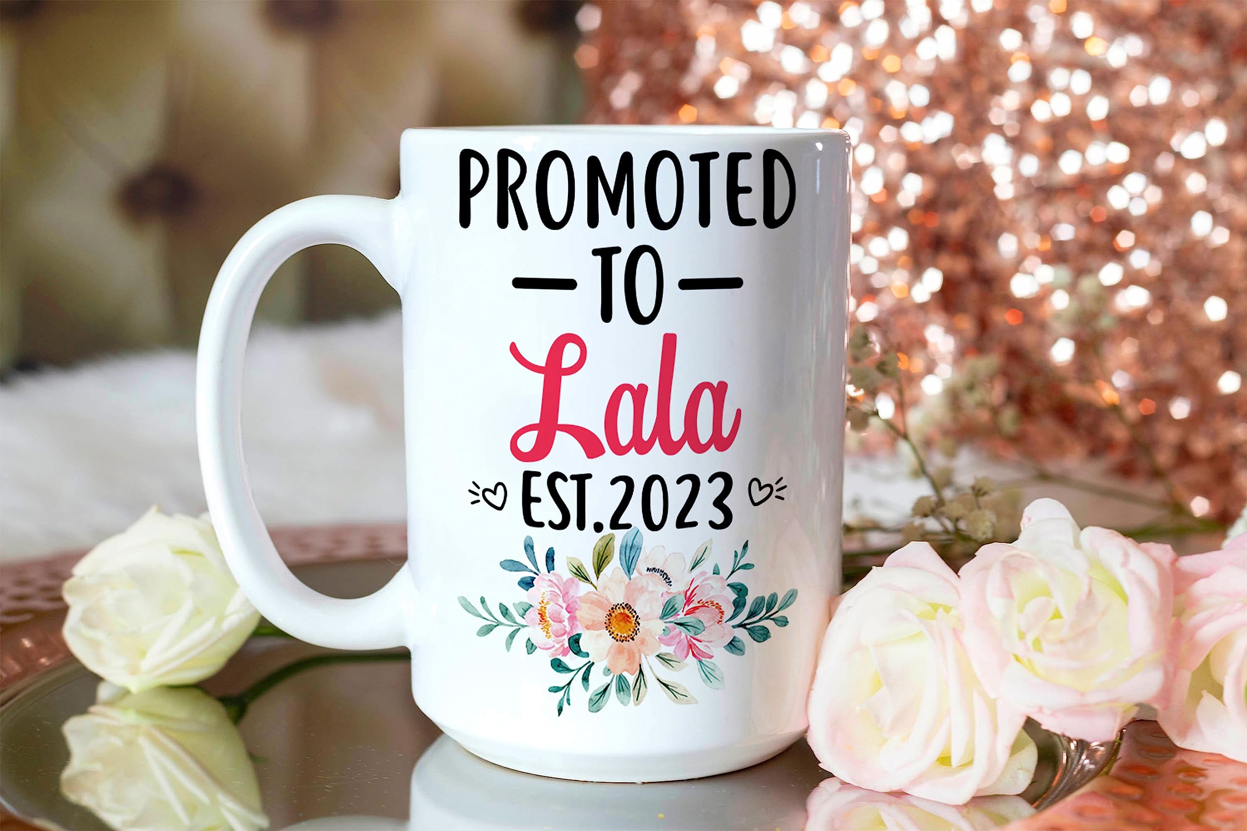 Personalized Lala Coffee Mug - Custom Mother's Day Gift from Daughter or Son - 11oz Ceramic Tea Cup for Pregnancy Announcement & Funny Gifts - Perfect for New Moms, Office Use & Special Occasions