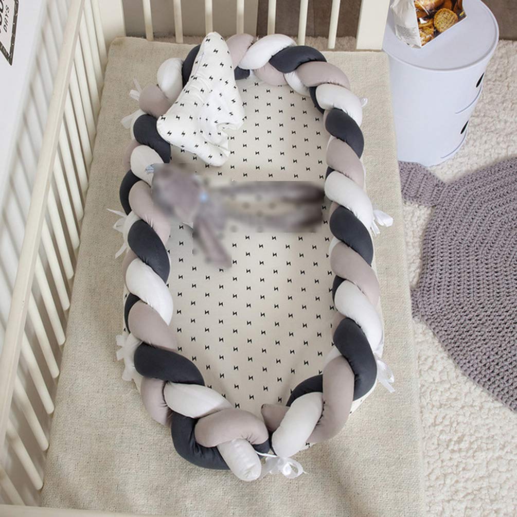 GHKJ Removable Braided Baby Lounger - Soft Baby Nest & Portable Bassinet for Newborns | Safe Co-Sleeping & Travel Crib | Nursery Decor Cradle (Style 6) | Perfect for Home, Travel & On-the-Go Parenting