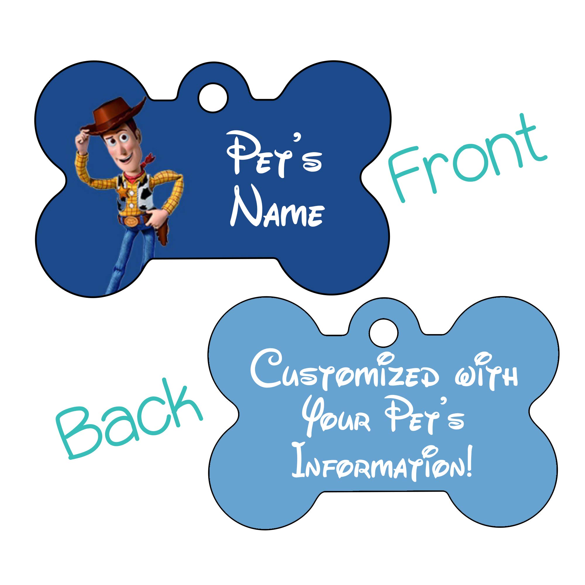 Personalized Double-Sided Pet ID Dog Tag - Woody Style for Dogs & Cats