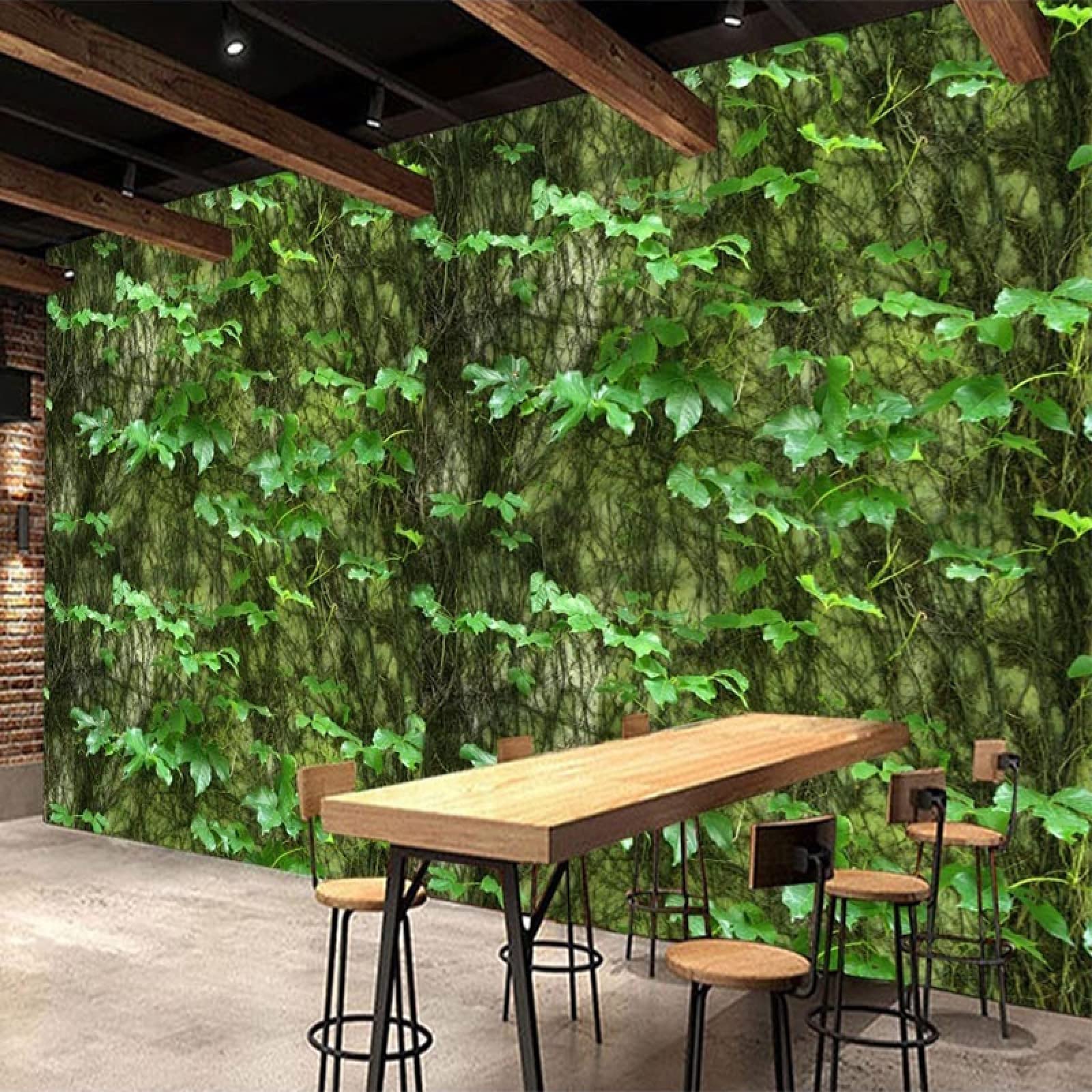 3D Green Vine Flower Creeper Wallpaper - Modern Abstract Art Landscape Mural (157.5
