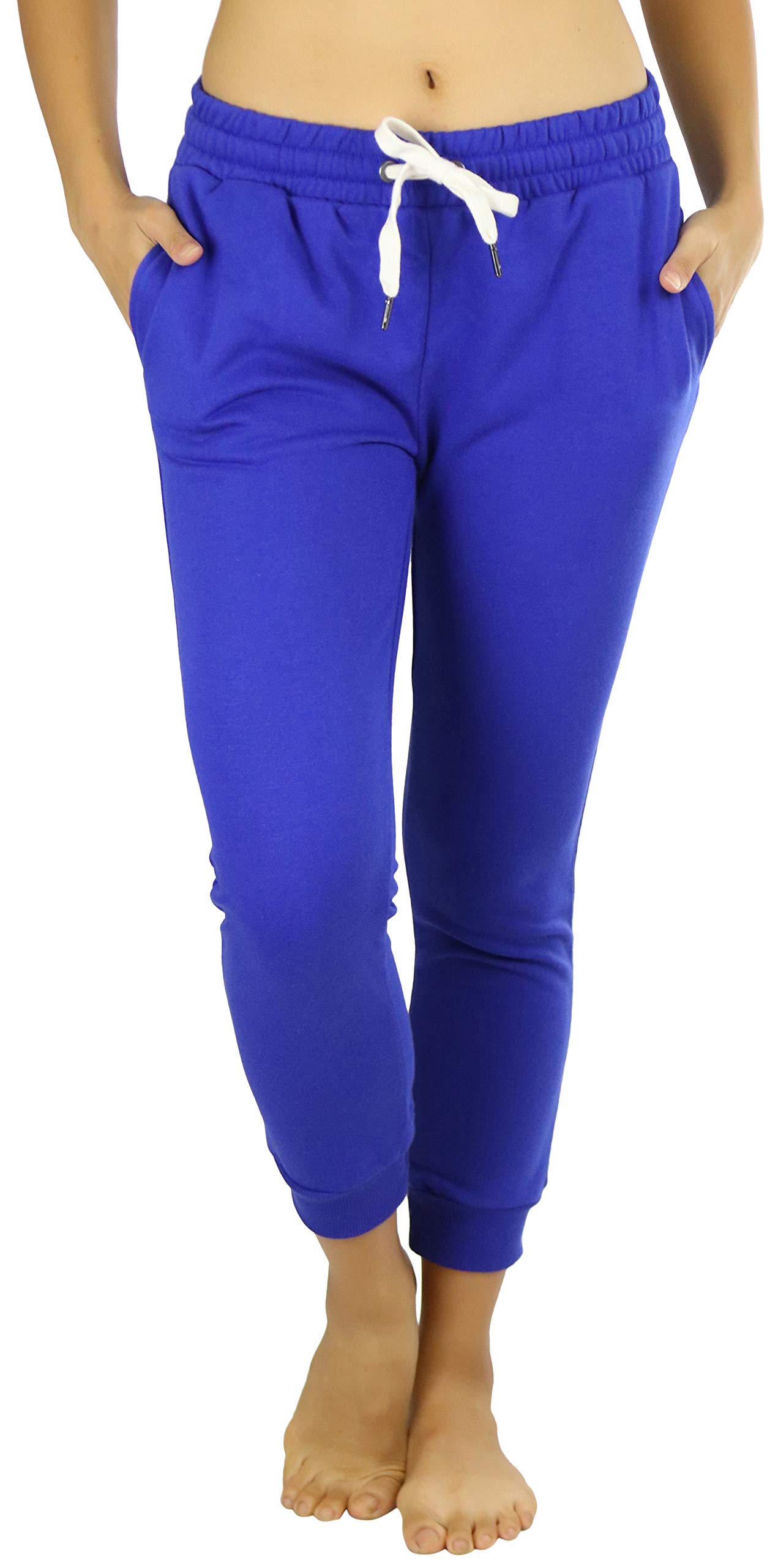 ToBeInStyle Women's French Terry Capri Jogger Pants with Drawstring Waistband - Comfortable Lounge Pants for Yoga, Running & Casual Wear