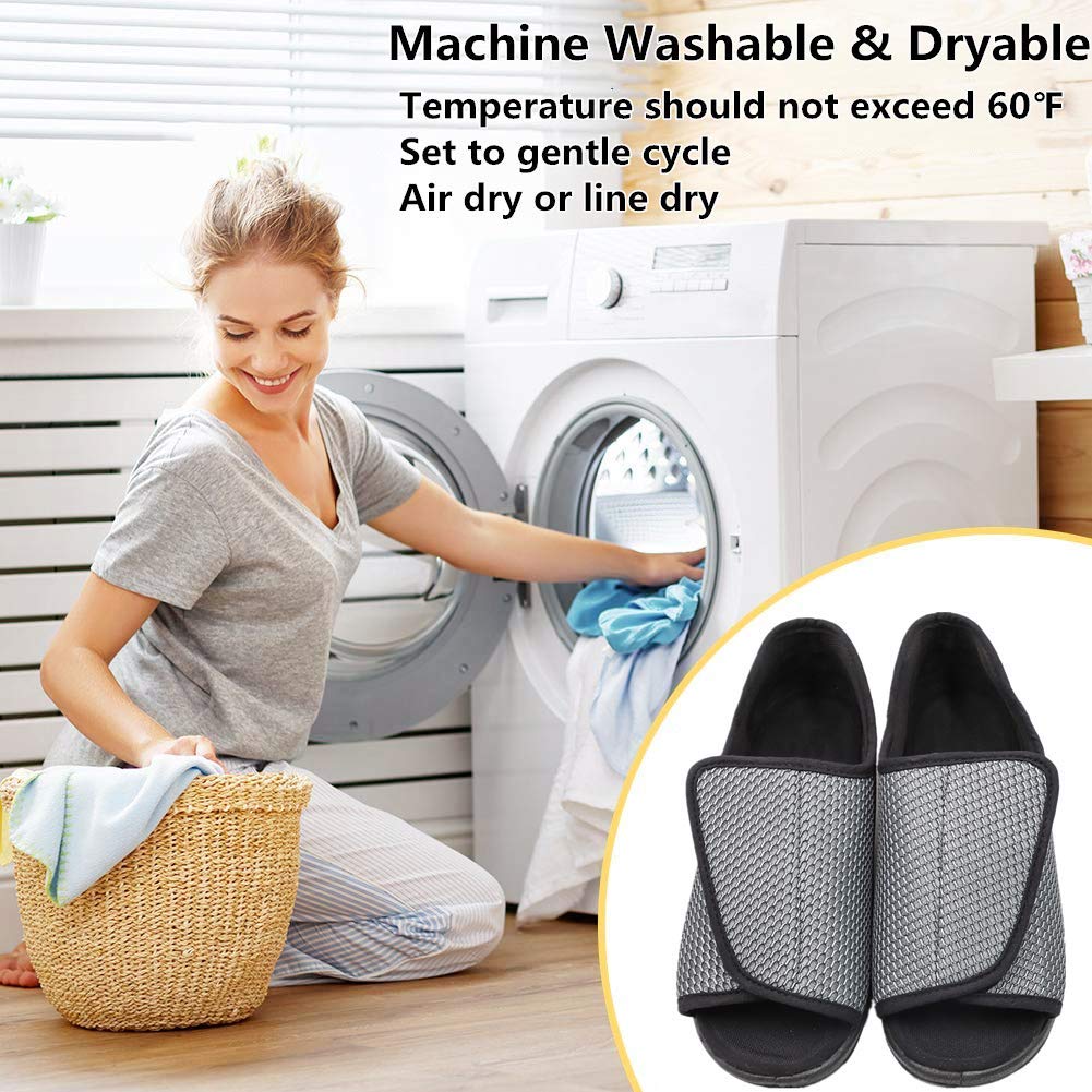 **Men's Open Toe Diabetic Slippers for Swollen Feet – Adjustable Orthopedic Walking Shoes for Arthritis, Edema & Elderly Men – Comfortable Wide Width Recovery Footwear for Home & Outdoor Use**