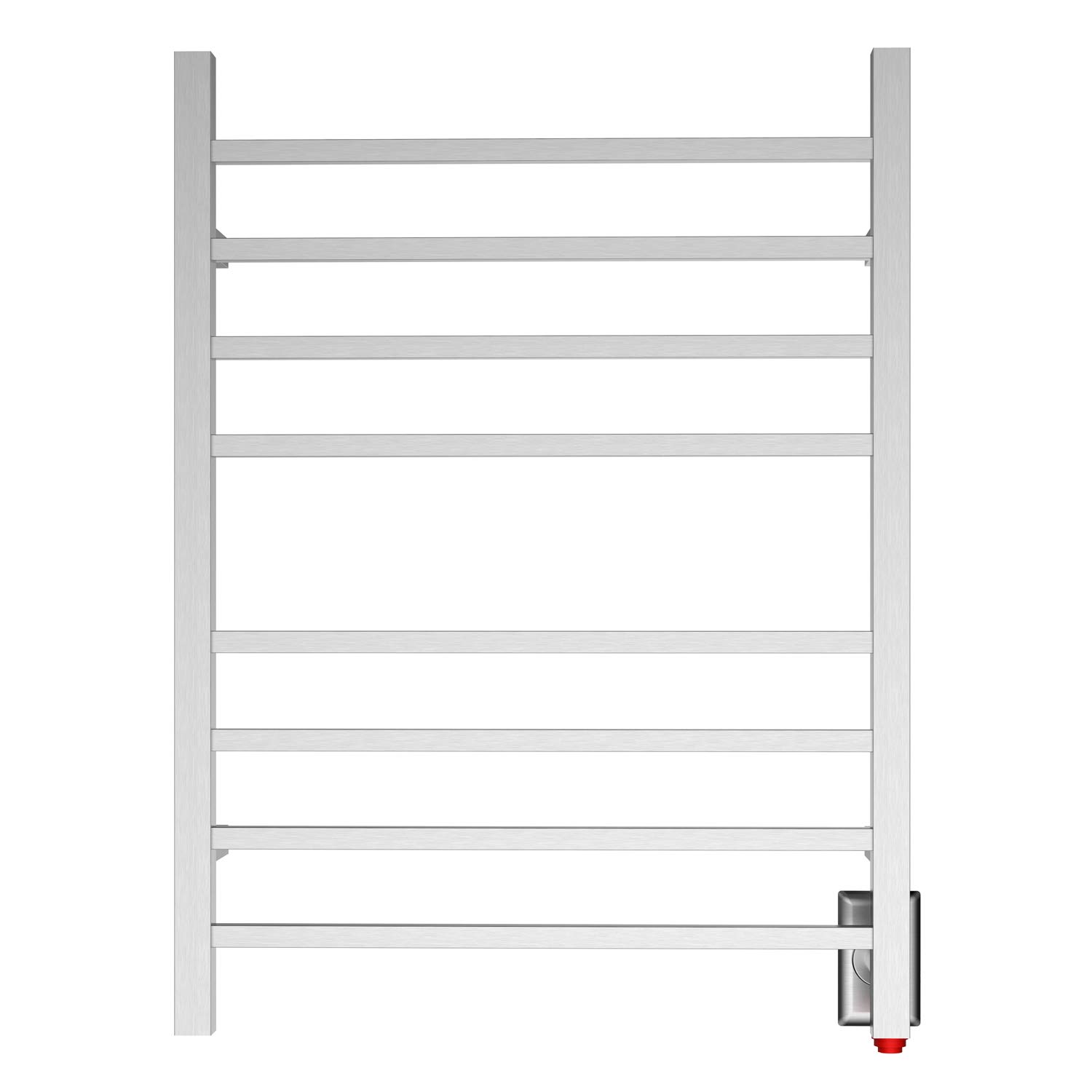 HEATGENE 8-Bar Brushed Stainless Steel Heated Towel Warmer - Bathroom Towel Rack for Spa, Luxury Hotels & Home Use - Fast Warming for Fluffy Towels & Robes