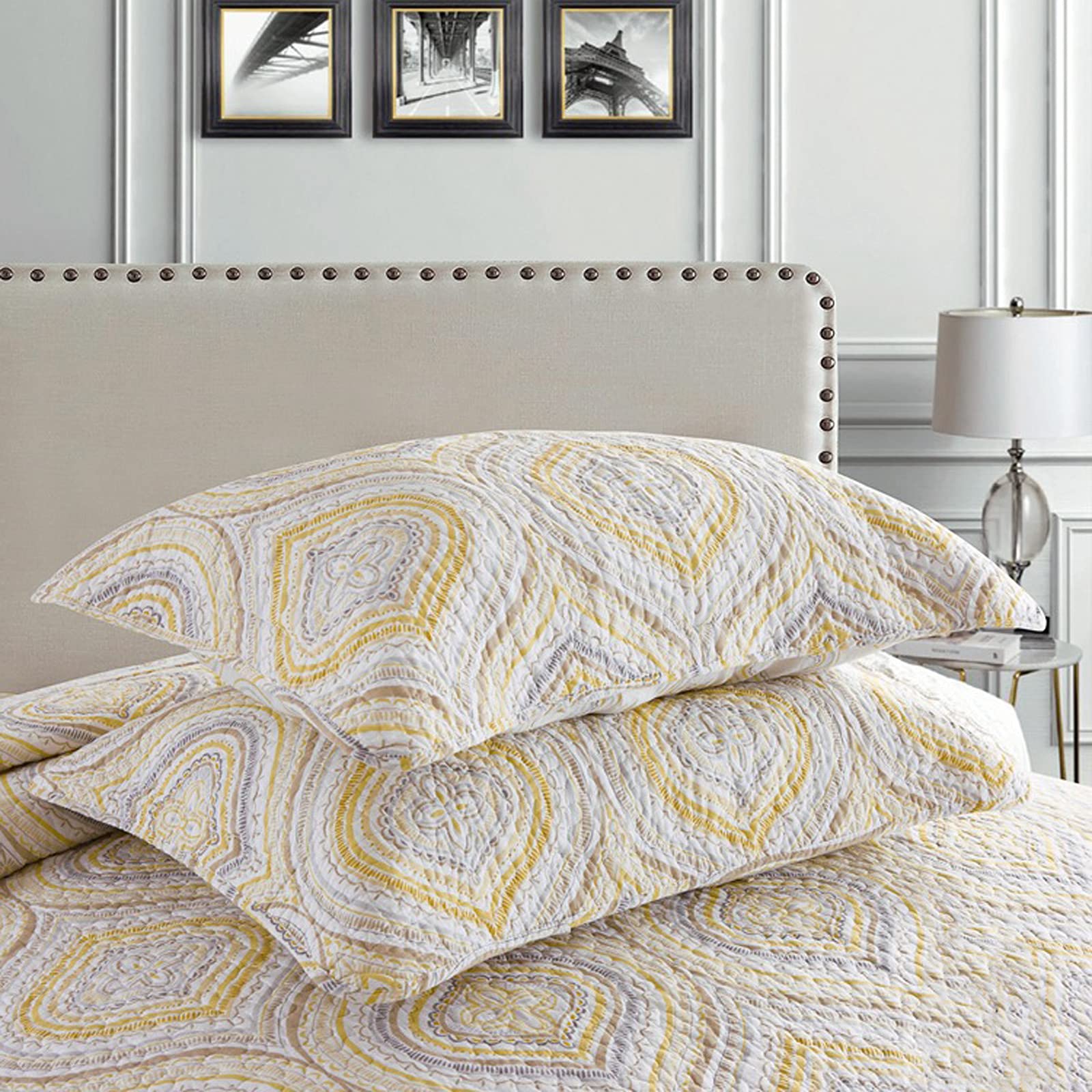 Queen Size Quilt Sets with Matching Curtains & Bedspreads - 3-Piece Bedding Set Includes Coverlet and 2 Pillowcases (Twin Option Available) - Perfect for Master Bedroom, Guest Room, or Dorm Decor