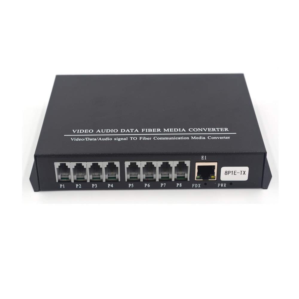 8-Channel PCM Voice Telephone Over Fiber Optic Multiplexer with SC Port & 10/100Mbps Ethernet - Telephone Converter/Extender for Office, Data Center & Telecom Applications