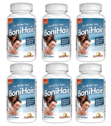 BoniHair Catalase Supplement for Hair Growth & Anti-Graying - 10,000 IU Catalase with Saw Palmetto, Biotin, Fo-Ti & PABA - 360 Capsules (6-Pack) - 180-Day Supply for Thicker, Healthier Hair - Perfect for Men & Women Seeking Youthful Hair Care