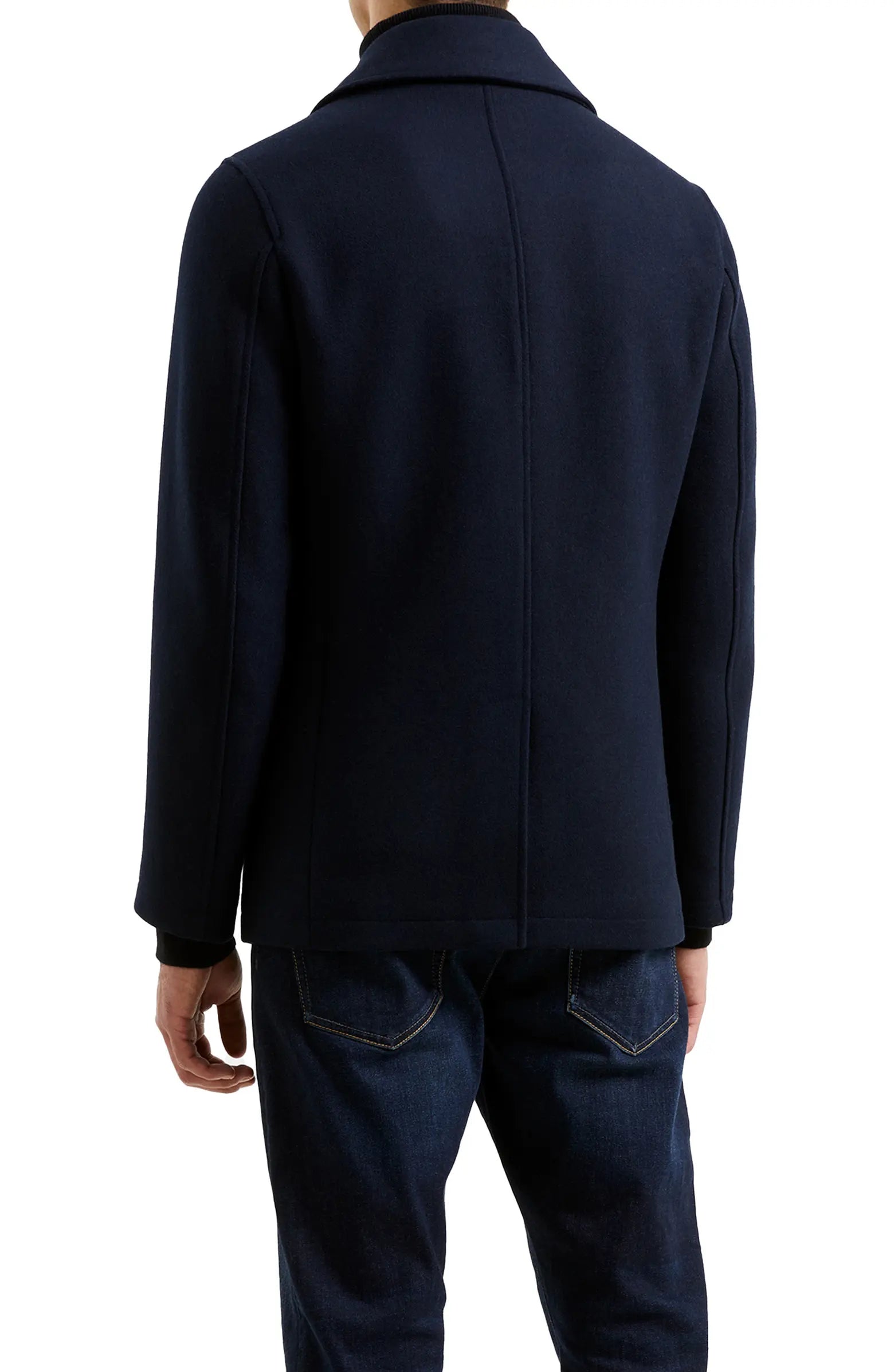 Stylish Double Breasted Peacoat for Men - Classic Winter Wool Coat with Notched Lapel | Perfect for Business, Office & Formal Occasions