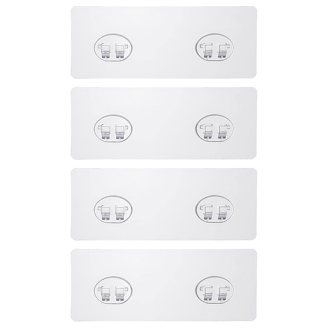 4-Pack Heavy Duty Transparent Adhesive Pads for Shower Caddy - No Nail Wall Hooks, Strong Sticky Replacement Adhesives for Kitchen Racks & Bathroom Shelves - Perfect for Organizing Bathroom, Kitchen & Home Storage