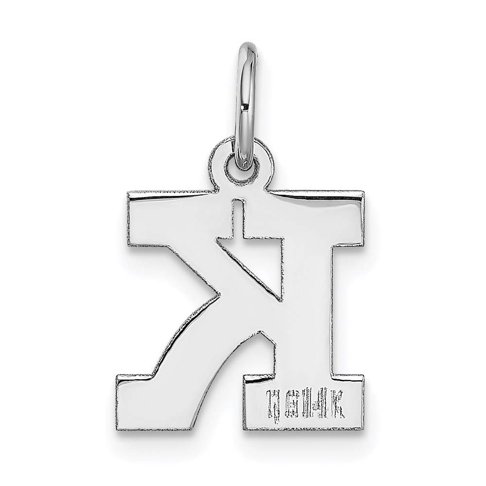 The Black Bow 14k White Gold Amanda Collection Small Block Style Initial K Pendant - Perfect for Gifts, Anniversaries, and Everyday Elegance